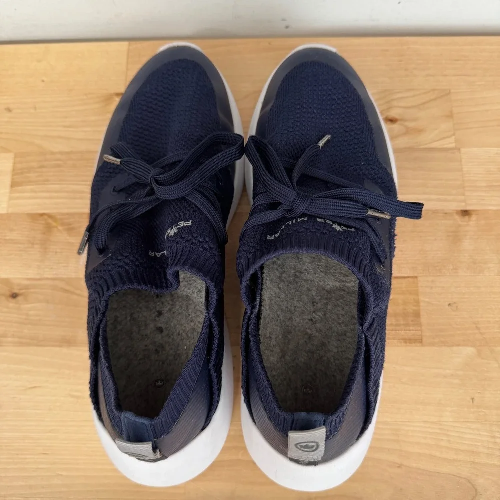 Peter Millar Hyperlight Apollo Navy Knit Sneakers Mens 8.5 LA21EF01